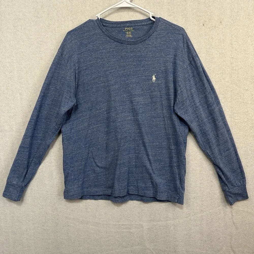 Polo Ralph Lauren Men's Long Sleeve T-Shirt Small Blue W/White Pony Casual